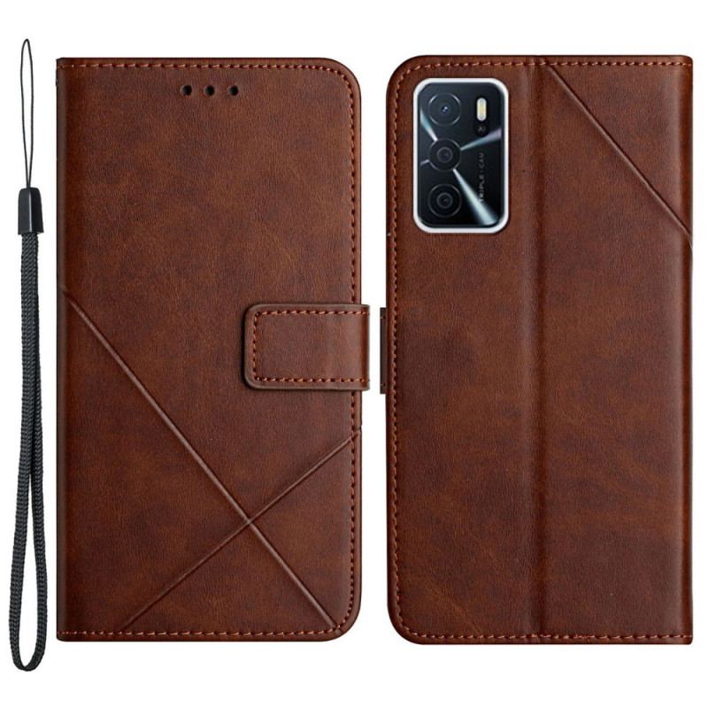 Housse Oppo A16 / A16s Style Cuir Géo X Design
