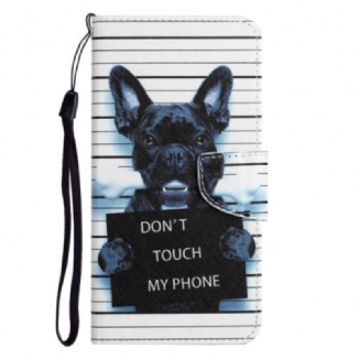 Housse Samsung Galaxy S23 Ultra 5G Chien Don't Touch my Phone à Lanière