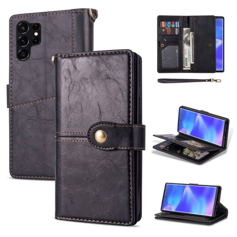 Housse Samsung Galaxy S23 Ultra 5G Portefeuille Multifonctions