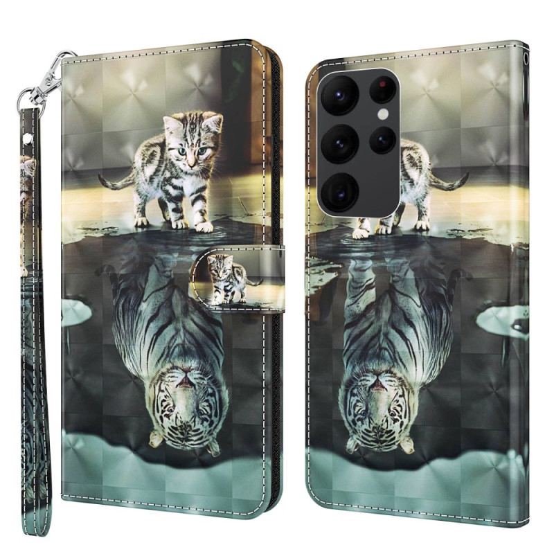 Housse Samsung Galaxy S23 Ultra 5G Rêve de Chaton à Lanière