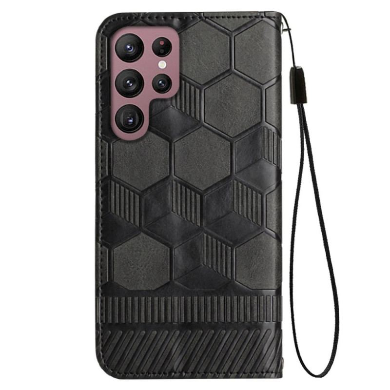 Housse Samsung Galaxy S23 Ultra 5G Style Football à Lanière