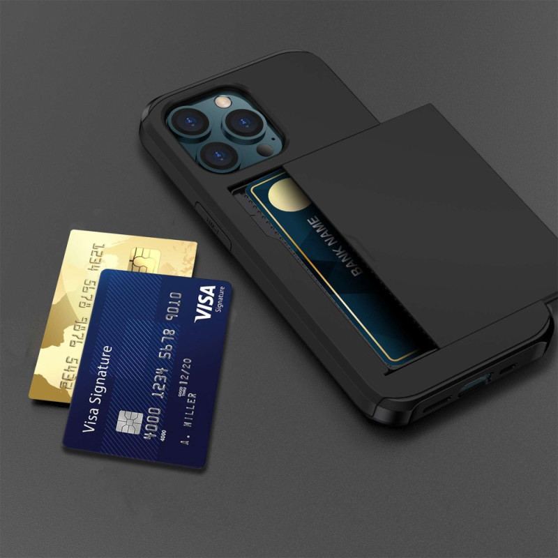 Coque iPhone 14 Pro Max Deux Porte-Cartes à Glissière