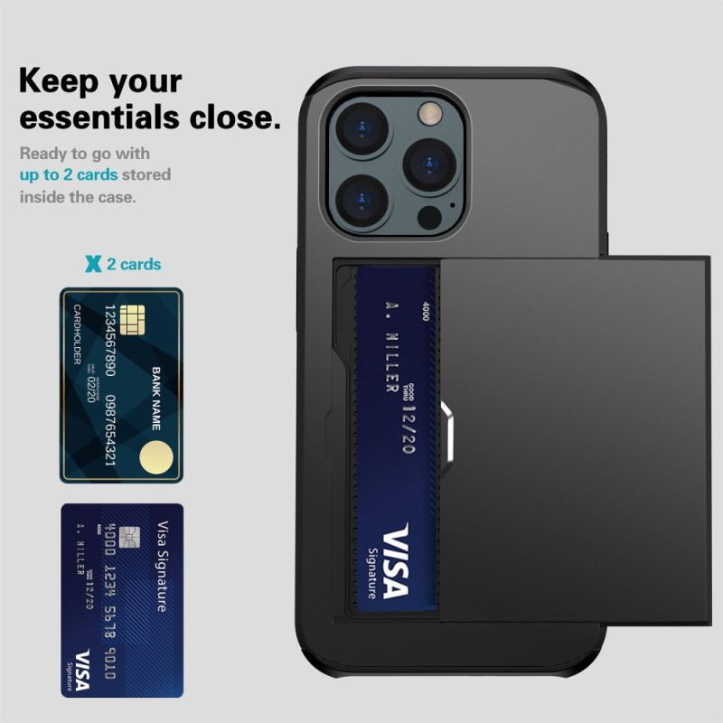 Coque iPhone 14 Pro Max Deux Porte-Cartes à Glissière