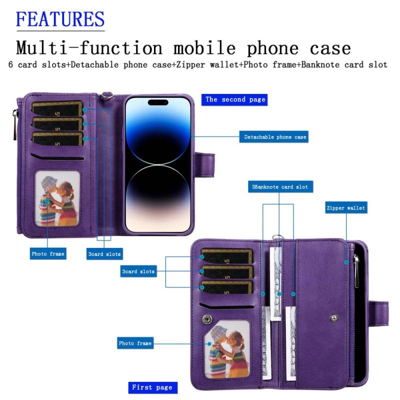 Housse iPhone 14 Pro Max Portefeuille avec Coque Détachable