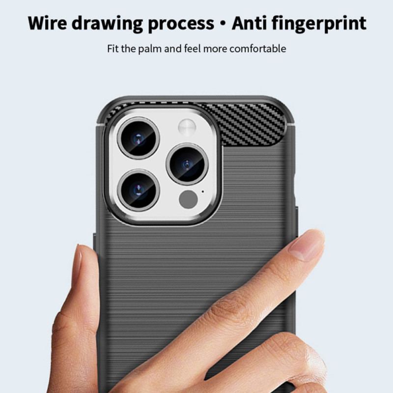 Coque iPhone 15 Pro Fibre Carbone Brossée MOFI