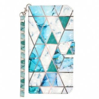 Housse iPhone 15 Pro Marbre 3D à Lanière