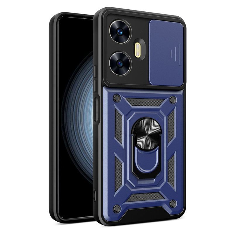 Coque Realme C55 Anneau-Support et Protecteur Objectif Coulissant