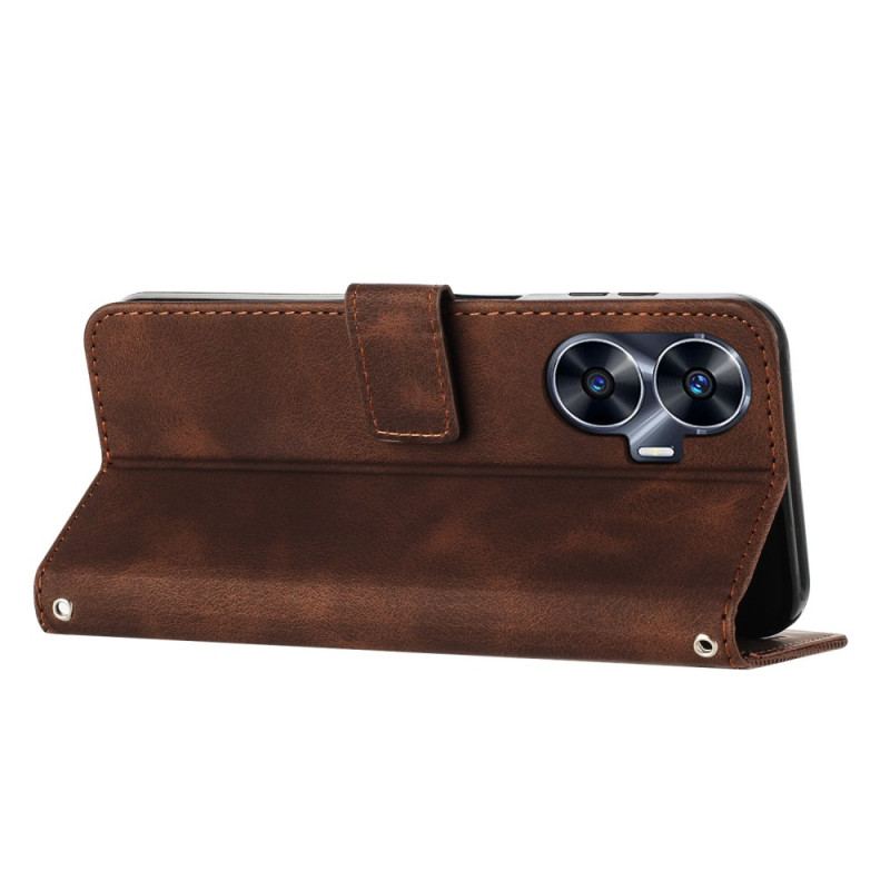 Housse Realme C55 Lignes Géométriques à Lanière