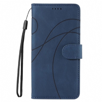 Housse Realme C55 Lignes Ondulées à Lanière