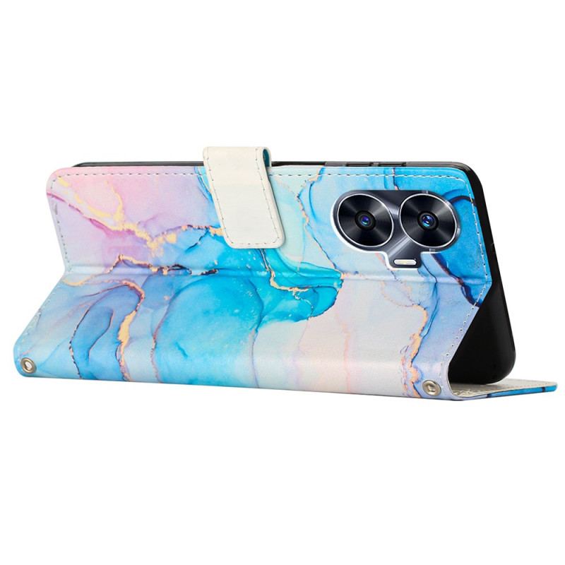 Housse Realme C55 Marbre à Lanière