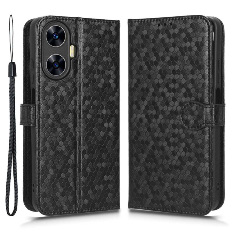 Housse Realme C55 Points Brillants à Lanière