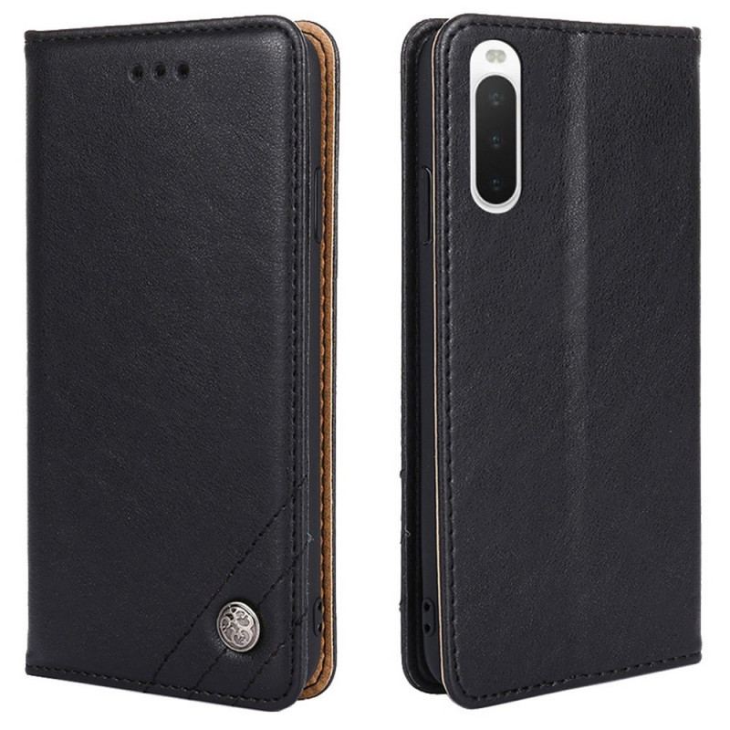 Flip Cover Sony Xperia 10 IV Simili Cuir Rivet Décoratif