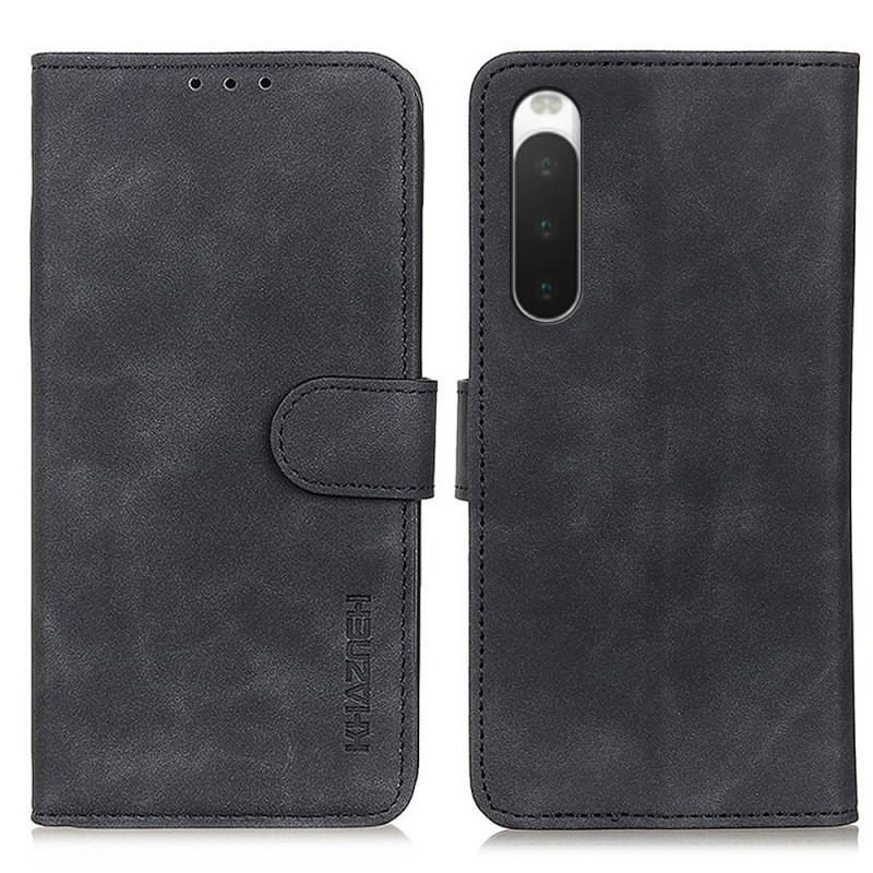 Housse Sony Xperia 10 IV Effet Cuir Vintage KHAZNEH