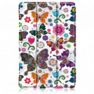 Smart Case Huawei MatePad 11 (2021) Renforcée Papillons et Fleurs Rétros