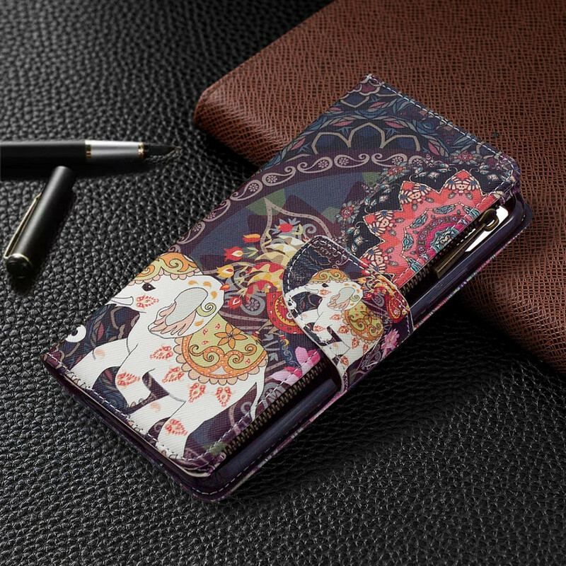 Housse Realme C11 Poche Zippée Éléphant