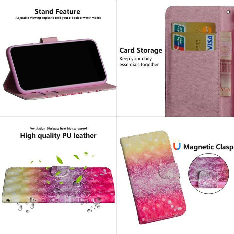 Housse Realme C11Dégradé Paillettes Magenta