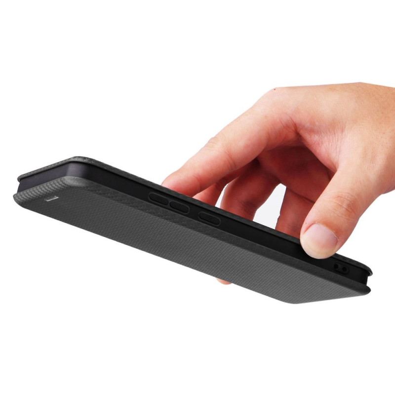 Flip Cover Realme C30 Fibre Carbone à Anneau-Support