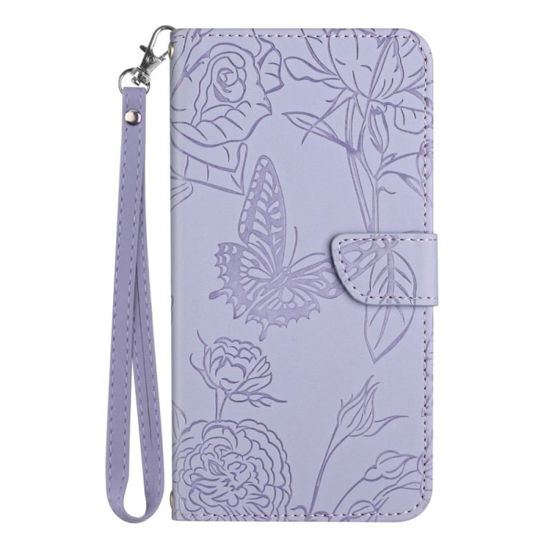 Housse Realme C30 Paillon Fleurs à Lanière