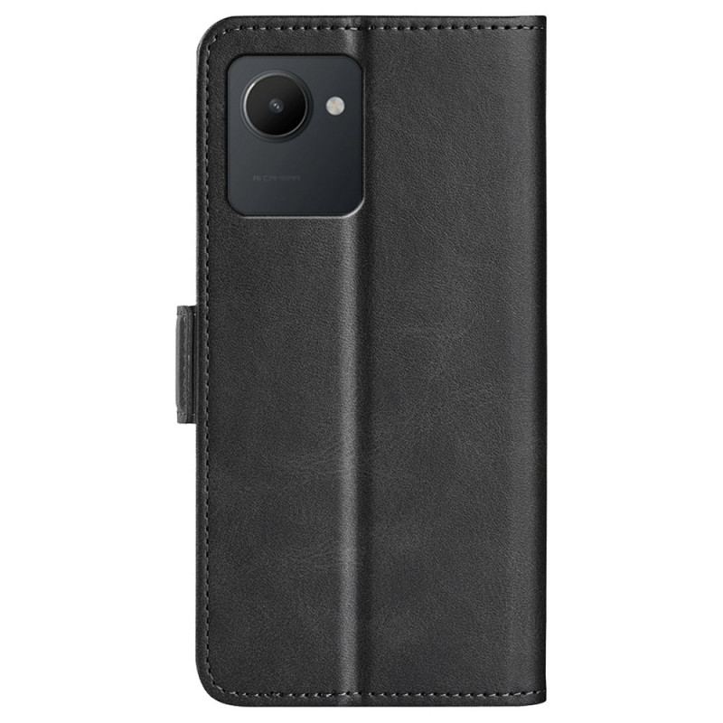 Housse Realme C30 Simili Cuir Texturé Double Fermoir