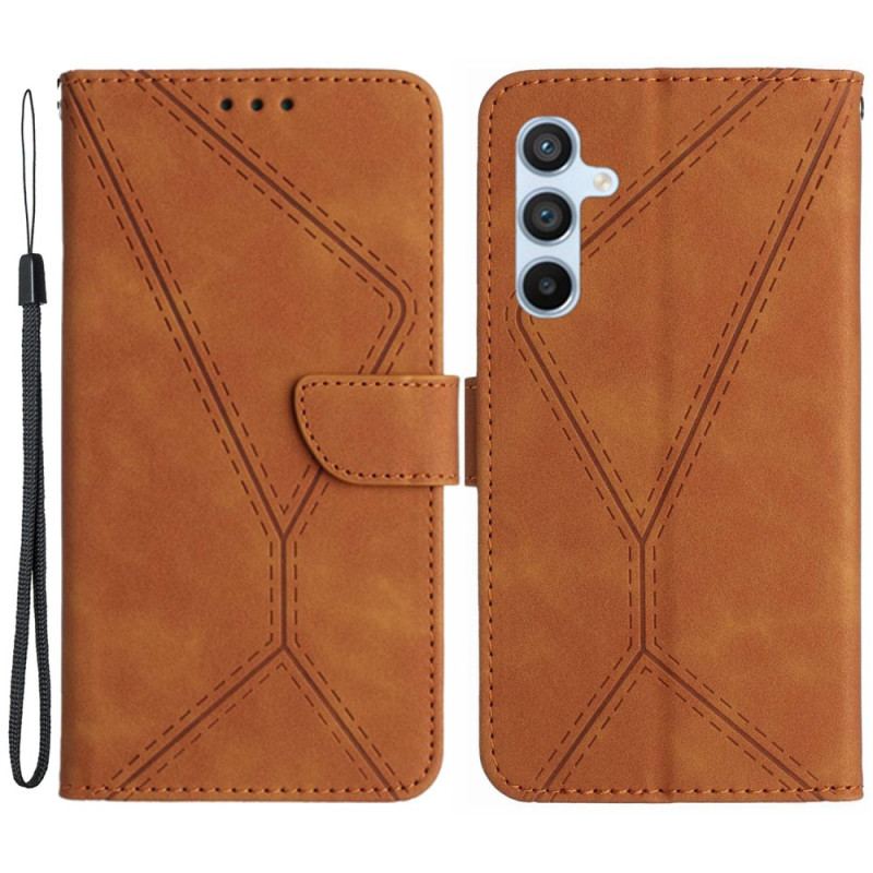Housse Samsung Galaxy M55 5G Lignes et Pointillés à Lanière