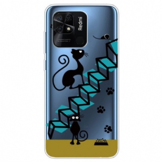 Coque Xiaomi Redmi 10C Chats dans l'Escalier