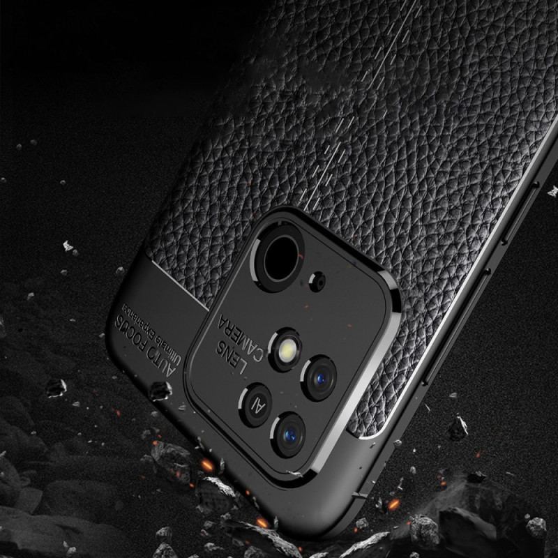 Coque Xiaomi Redmi 10C Effet Cuir Litchi Double Line