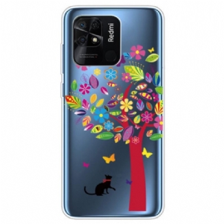 Coque Xiaomi Redmi 10C Transparente Arbre Coloré