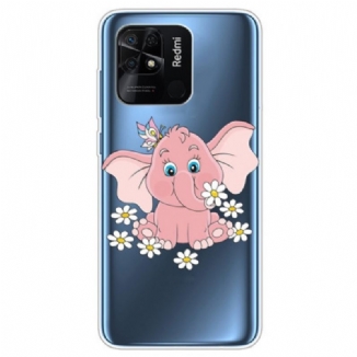 Coque Xiaomi Redmi 10C Transparente Éléphant Rose