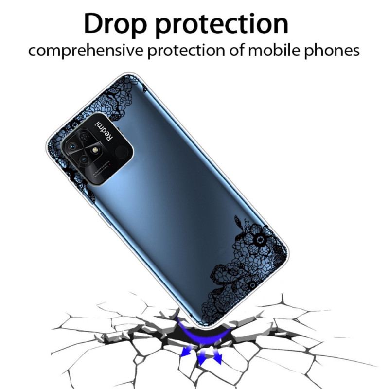 Coque Xiaomi Redmi 10C Transparente Jolie Dentelle