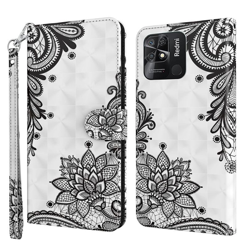 Housse Xiaomi Redmi 10C Dentelle à Lanière
