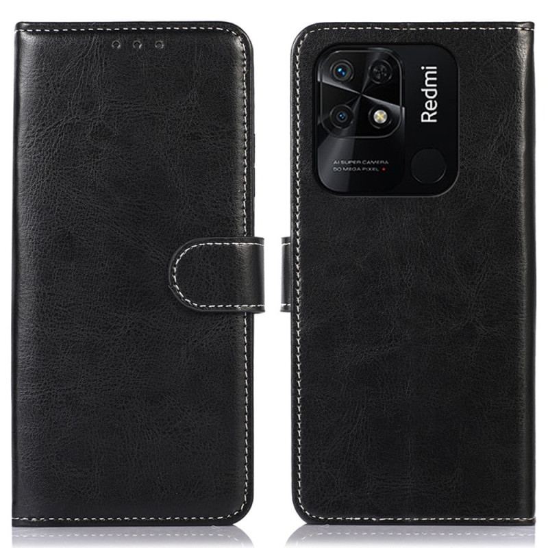 Housse Xiaomi Redmi 10C Effet Cuir Couture