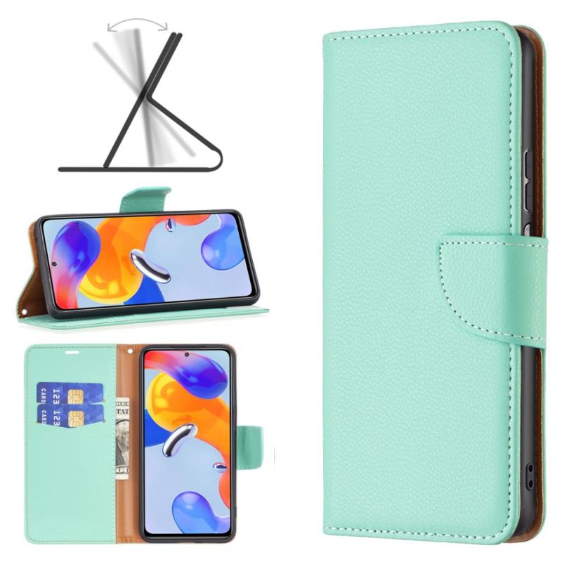 Housse Xiaomi Redmi 10C Litchi Fermoir Oblique