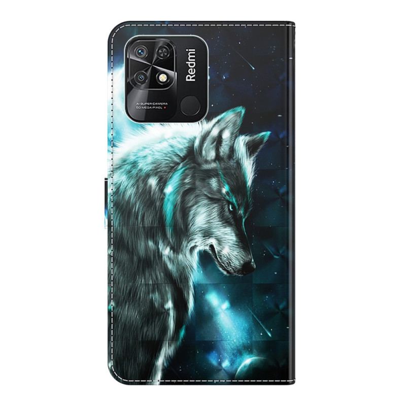 Housse Xiaomi Redmi 10C Loup à Lanière