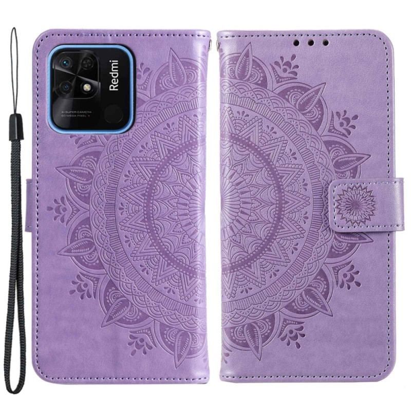 Housse Xiaomi Redmi 10C Mandala Soleil avec Lanière