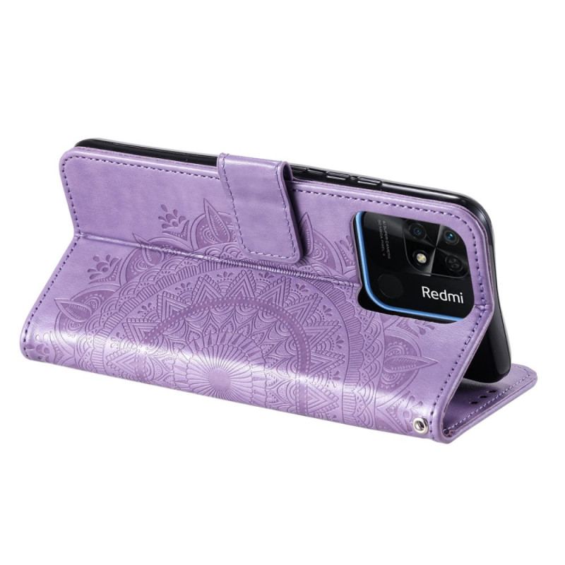 Housse Xiaomi Redmi 10C Mandala Soleil avec Lanière
