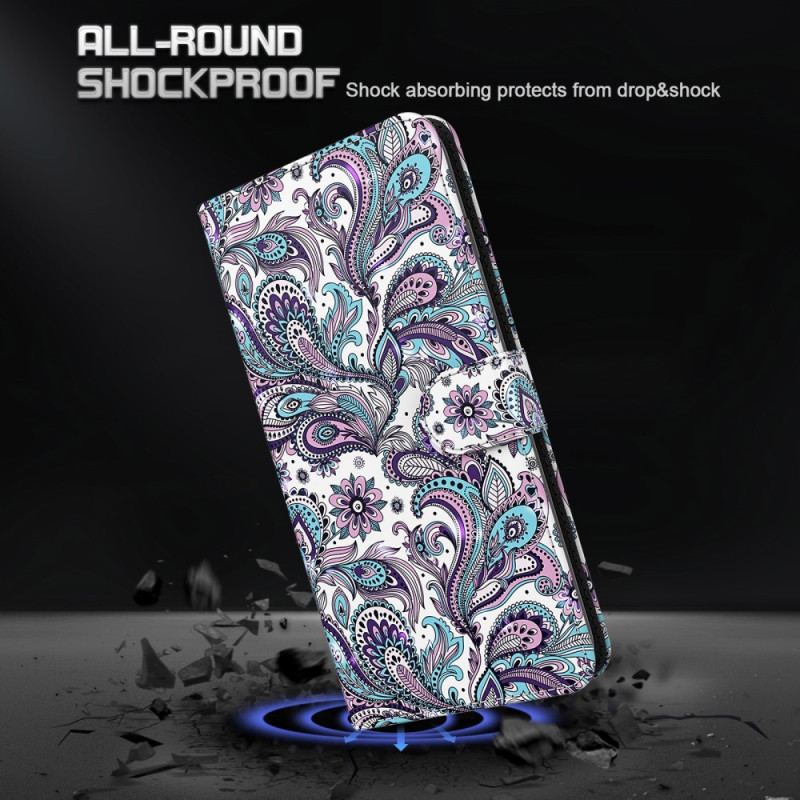 Housse Xiaomi Redmi 10C Motif Cachemire à Lanière