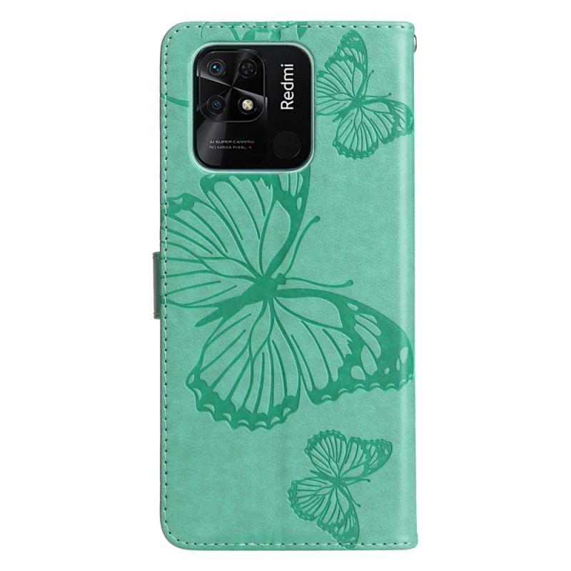 Housse Xiaomi Redmi 10C Papillons Géants à Lanière