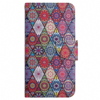 Housse Xiaomi Redmi 10C Patchwork à Lanière