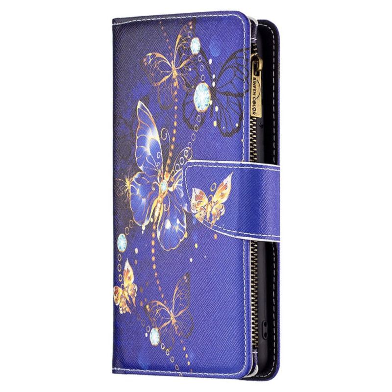 Housse Xiaomi Redmi 10C Poche Zippée Papillons