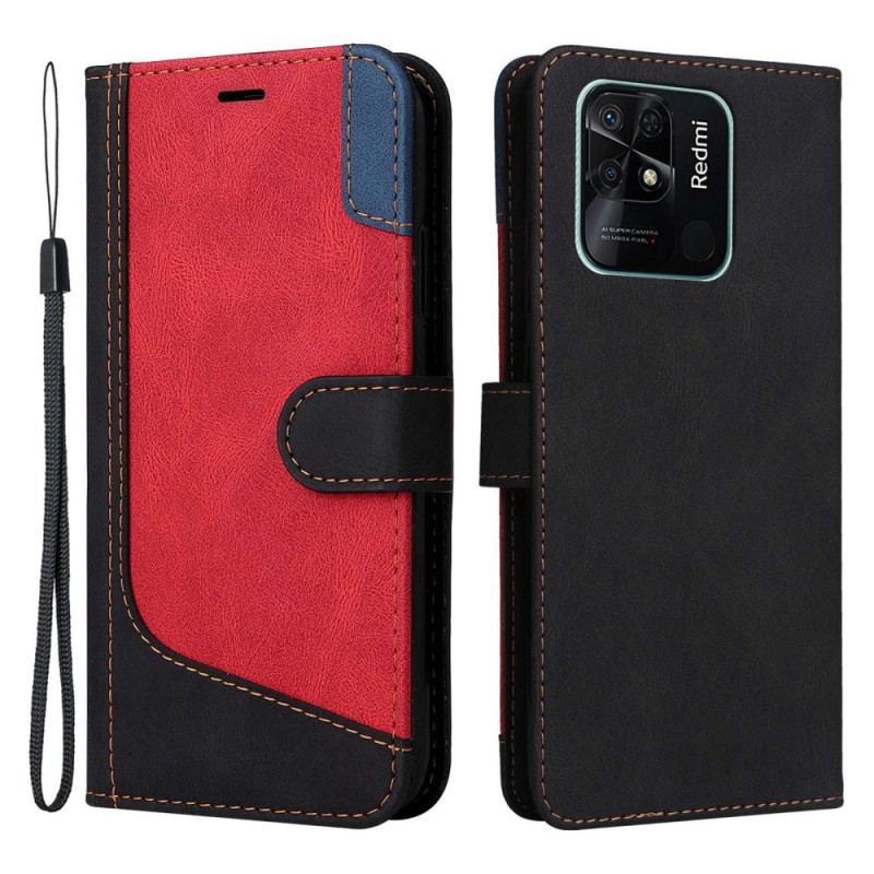 Housse Xiaomi Redmi 10C Tricolore à Lanière