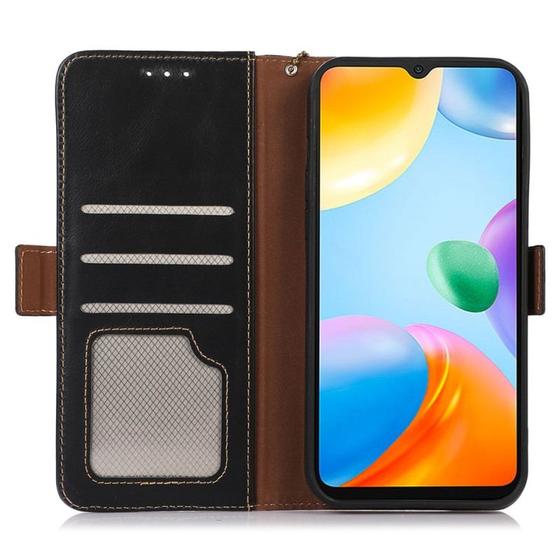 Housse Xiaomi Redmi 10C Véritable Cuir Fonction RFID