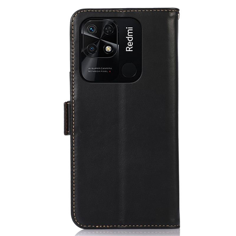 Housse Xiaomi Redmi 10C Véritable Cuir Fonction RFID