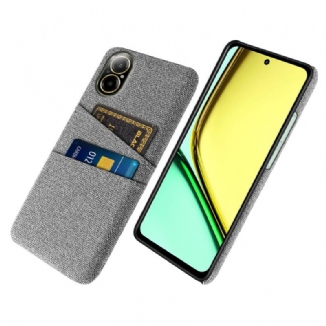 Coque Realme C67 Double Porte-Cartes Tissu