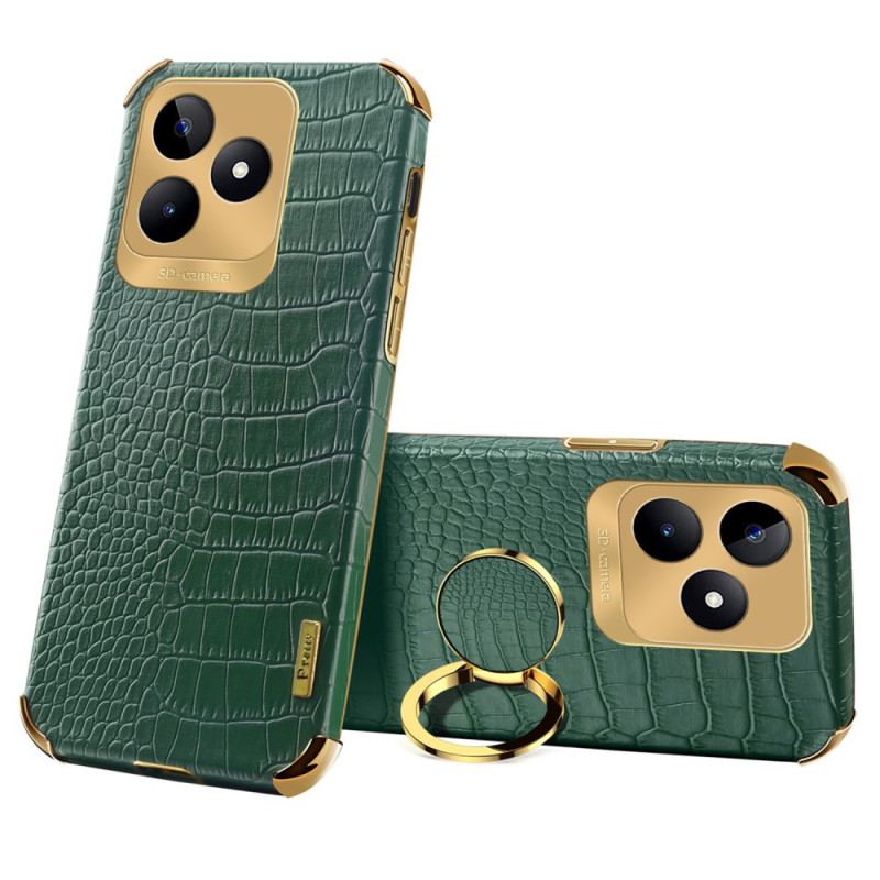 Coque Realme C53 / C51 Anneau-Support Texture Crocodile