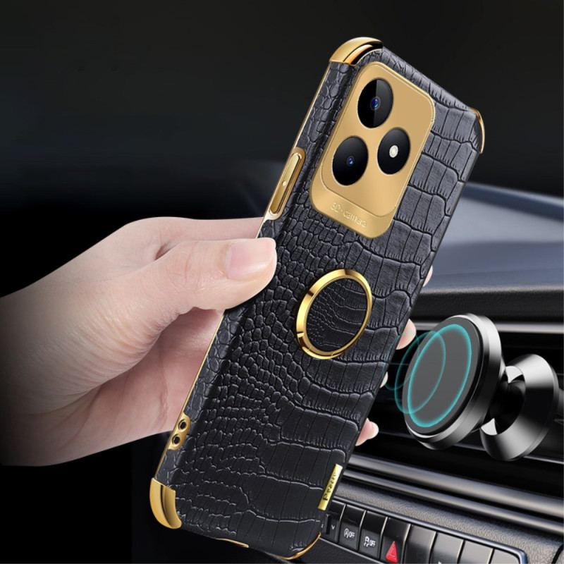 Coque Realme C53 / C51 Anneau-Support Texture Crocodile
