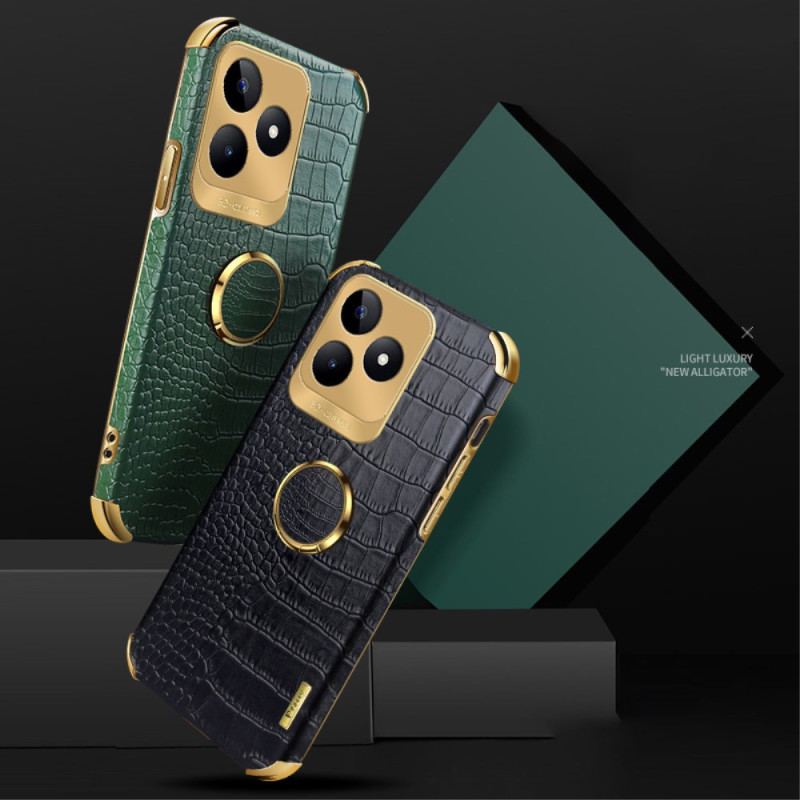 Coque Realme C53 / C51 Anneau-Support Texture Crocodile