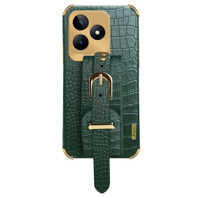 Coque Realme C53 / C51 Bracelet-Support Texture Crocodile
