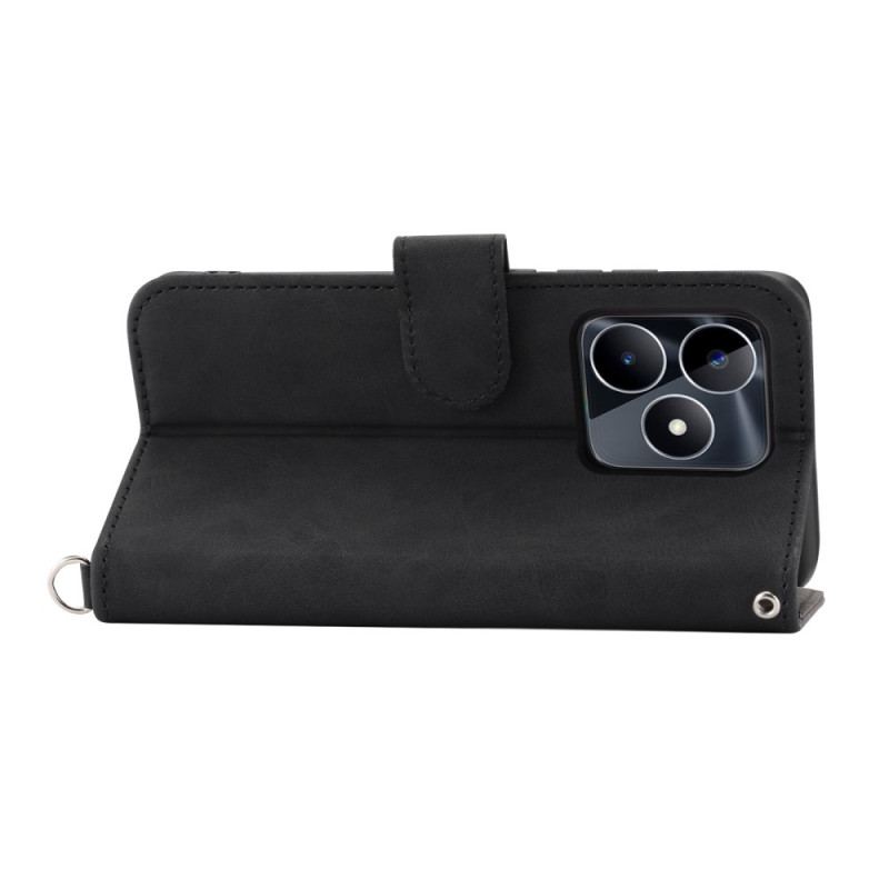 Housse Realme C53 / C51 Motif Fleuri avec Lanière et Bandoulière