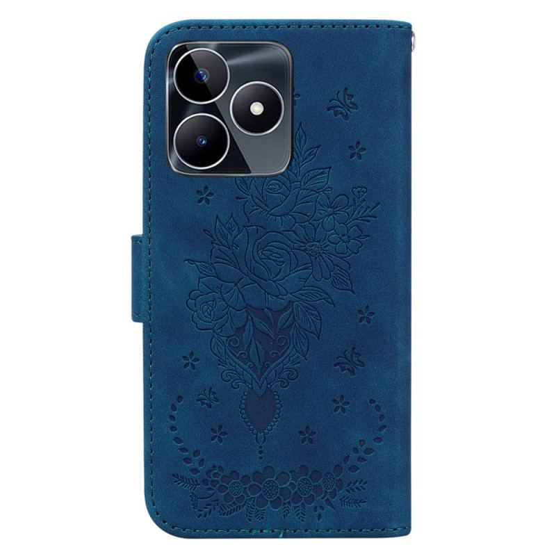 Housse Realme C53 / C51 Motif Rose et Papillons