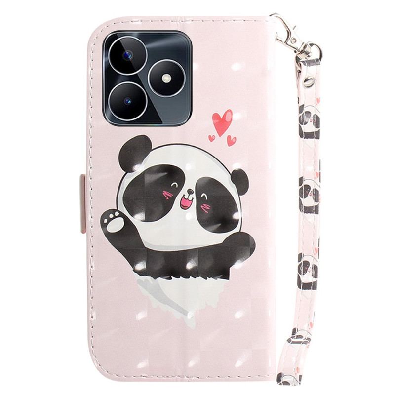 Housse Realme C53 / C51 Panda Love à Lanière